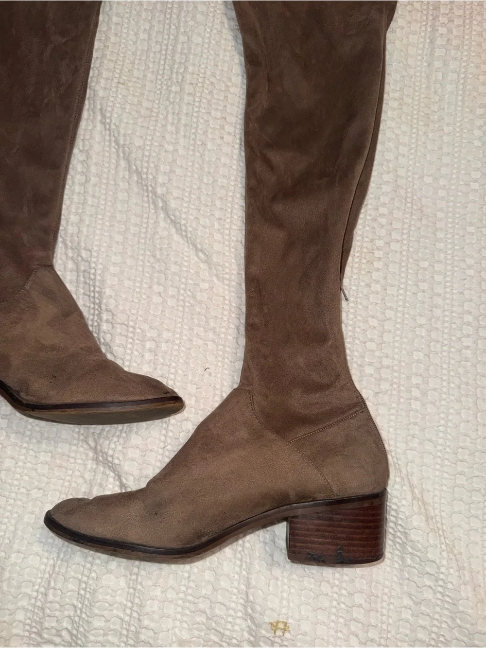 Steve Madden Over the Knee Boots brown tan suede look size 9.5